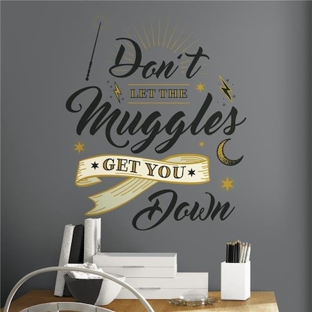 Roommates RMK3608GM Harry Potter Muggles Quote Peel & Stick Giant Wall Decals